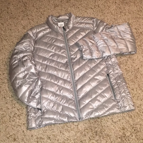 gap silver puffer jacket